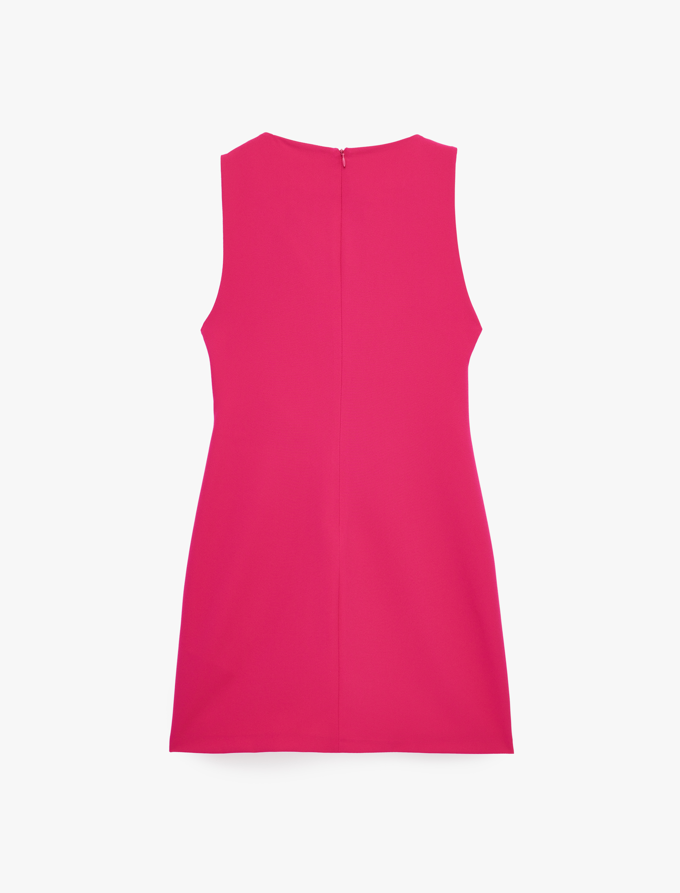   Bisiklet Yaka A Kesim Aksesuar Detaylı Kolsuz Mini Elbise