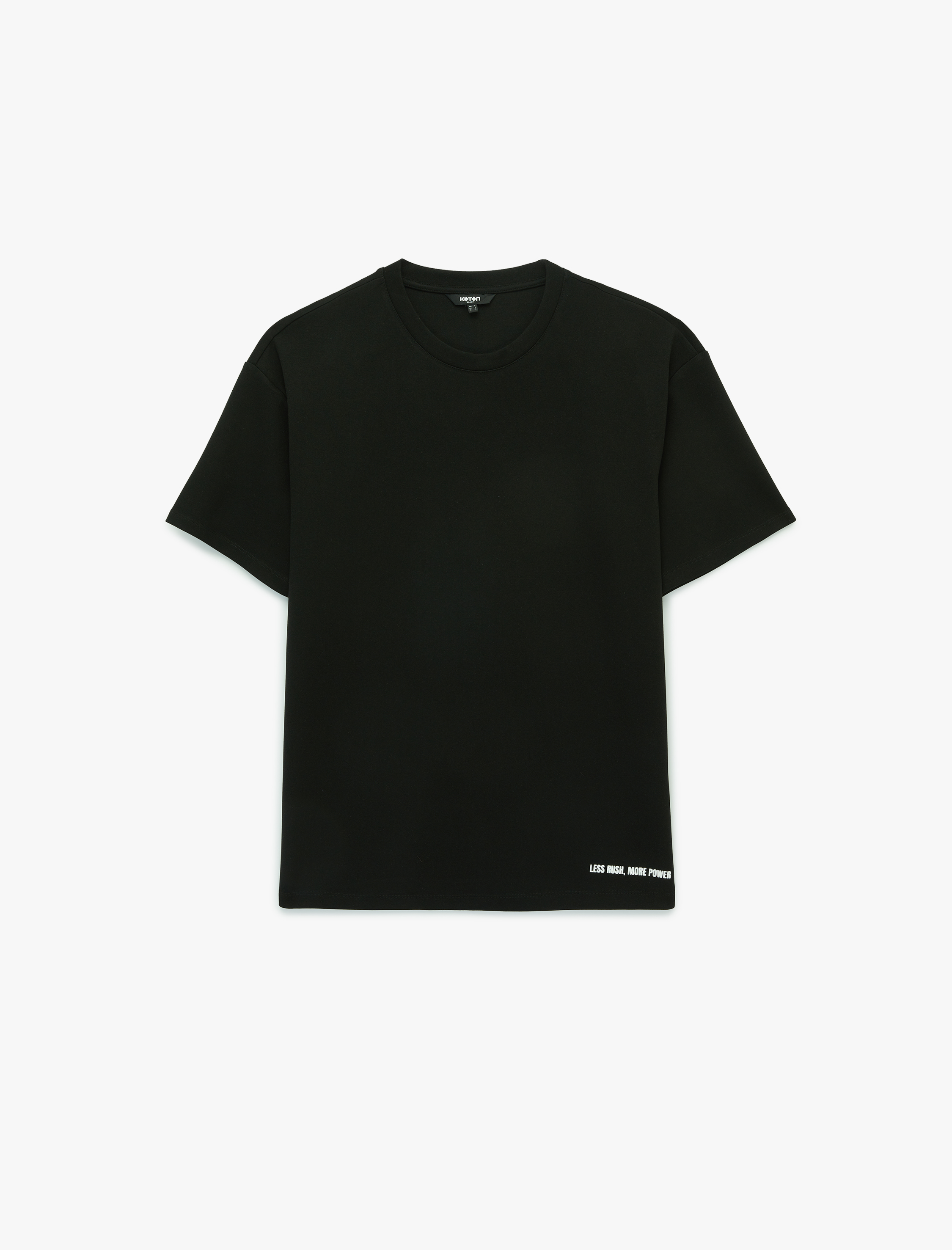   Rahat Kalıp Kısa Kollu Bisiklet Yaka Baskılı Viskon Spor Tişört