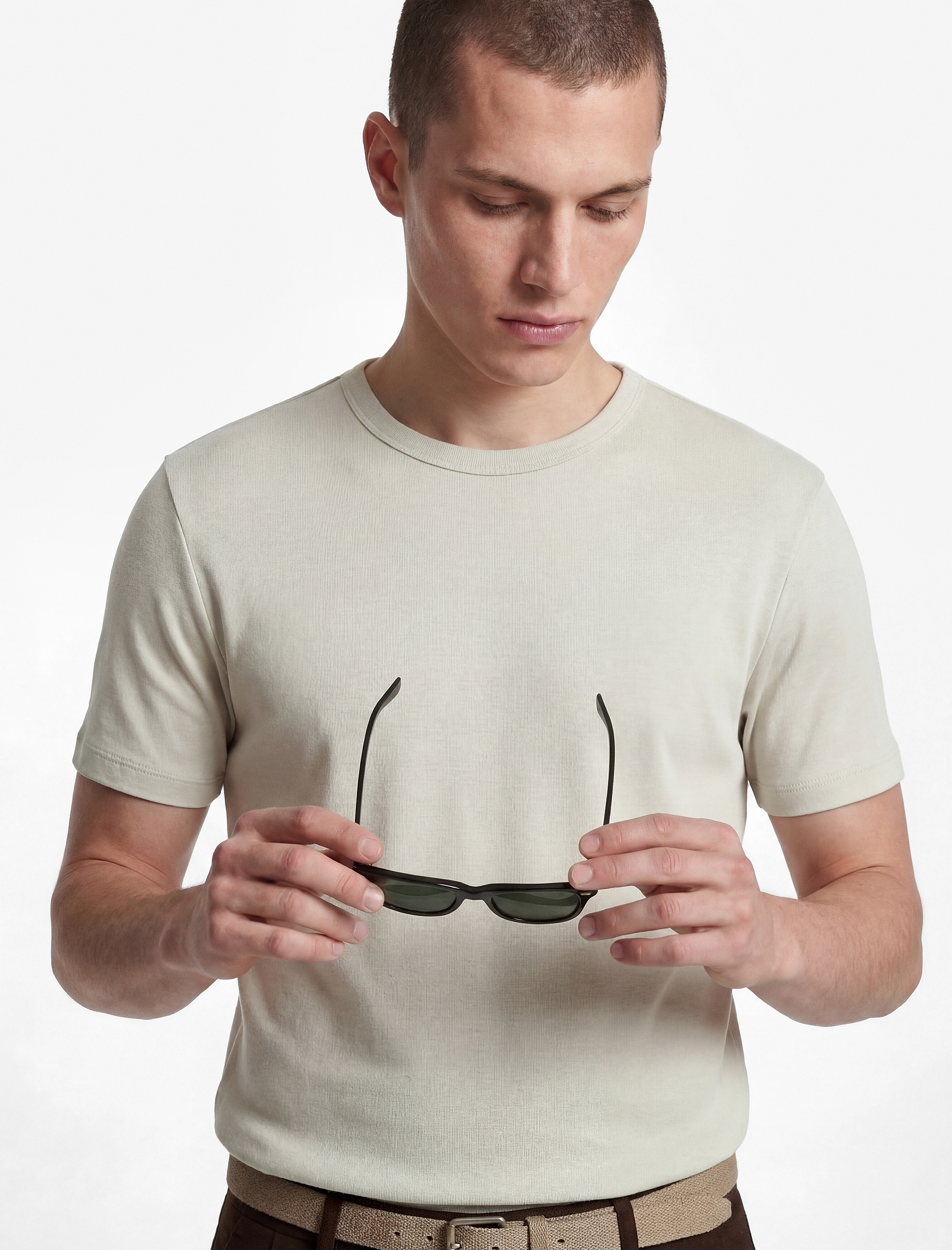   Kısa Kollu Bisiklet Yaka Pamuklu Slim Fit Tişört