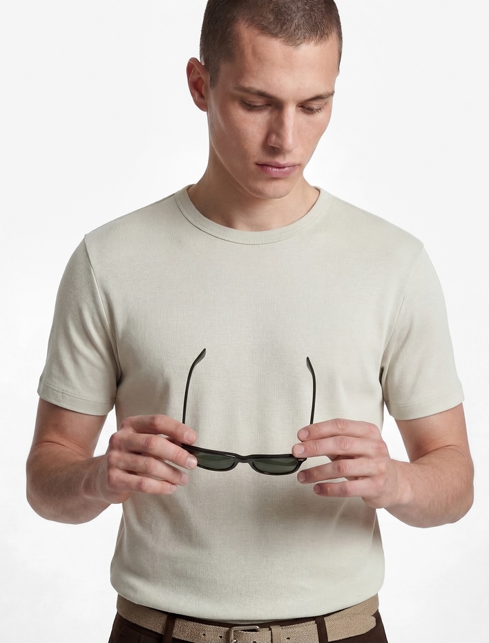  Kısa Kollu Bisiklet Yaka Pamuklu Slim Fit Tişört