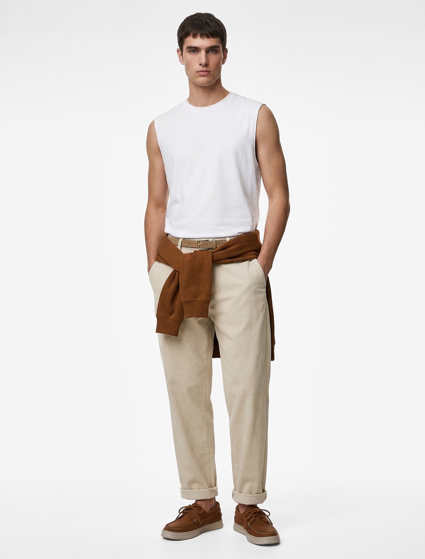 Koton Erkek Regular Fit Kolsuz Bisiklet Yaka Pamuklu Basic Atlet