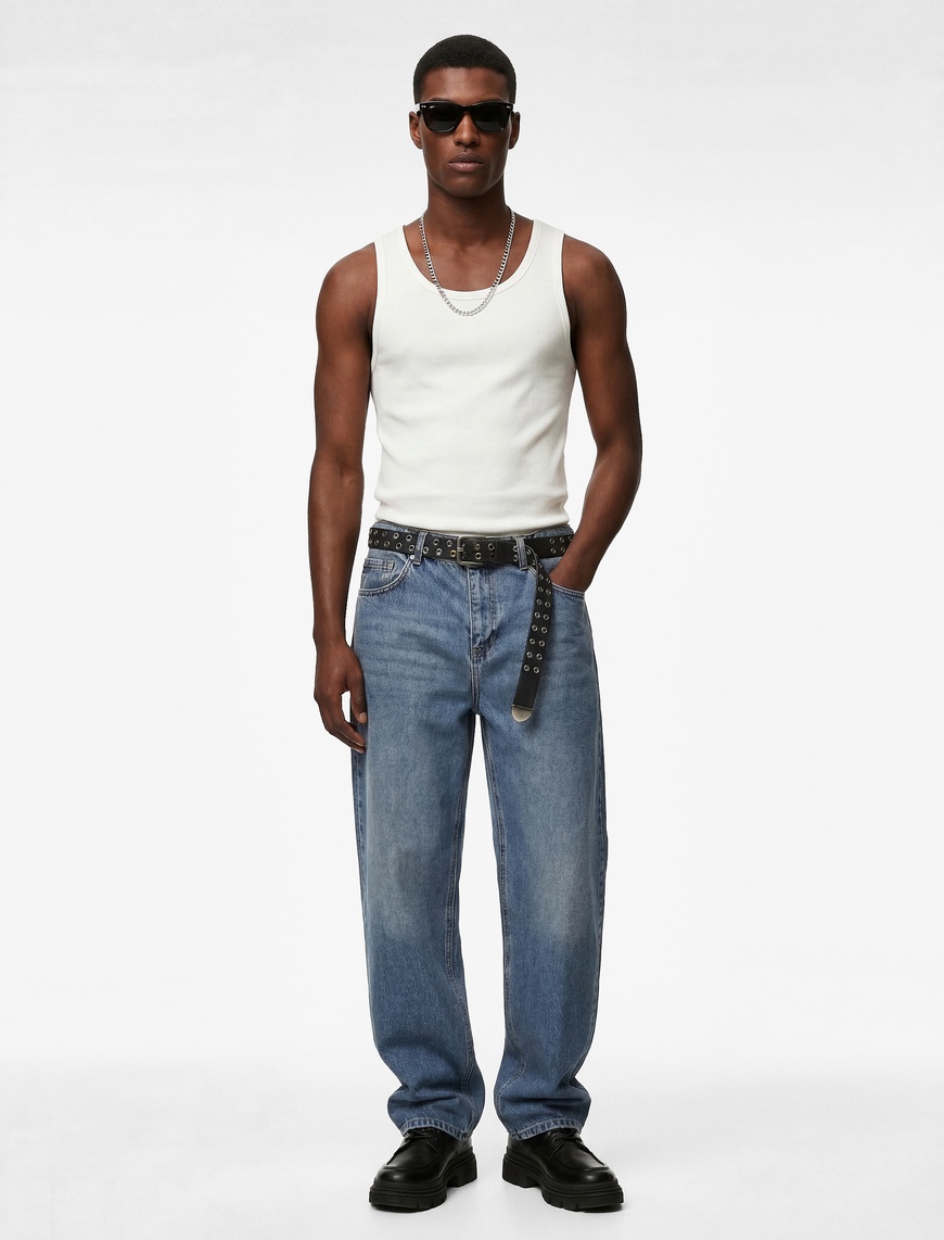 Koton Erkek Kolsuz Pamuklu Bisiklet Yaka Slim Fit Atlet
