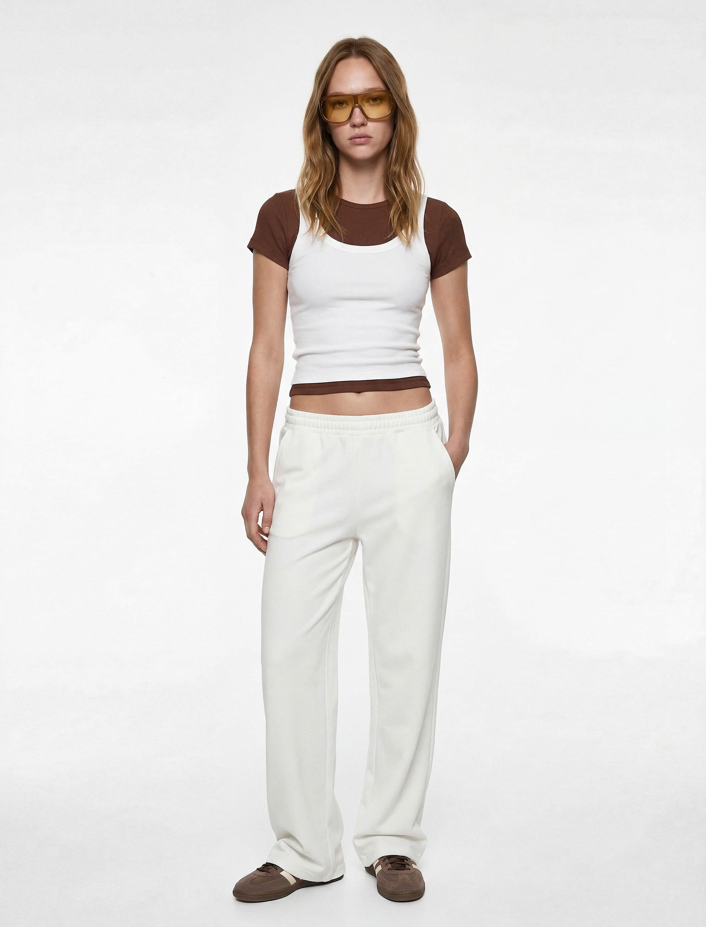   Rahat Kalıp Beli Lastikli Cep Detaylı Geniş Paça Eşofman Altı