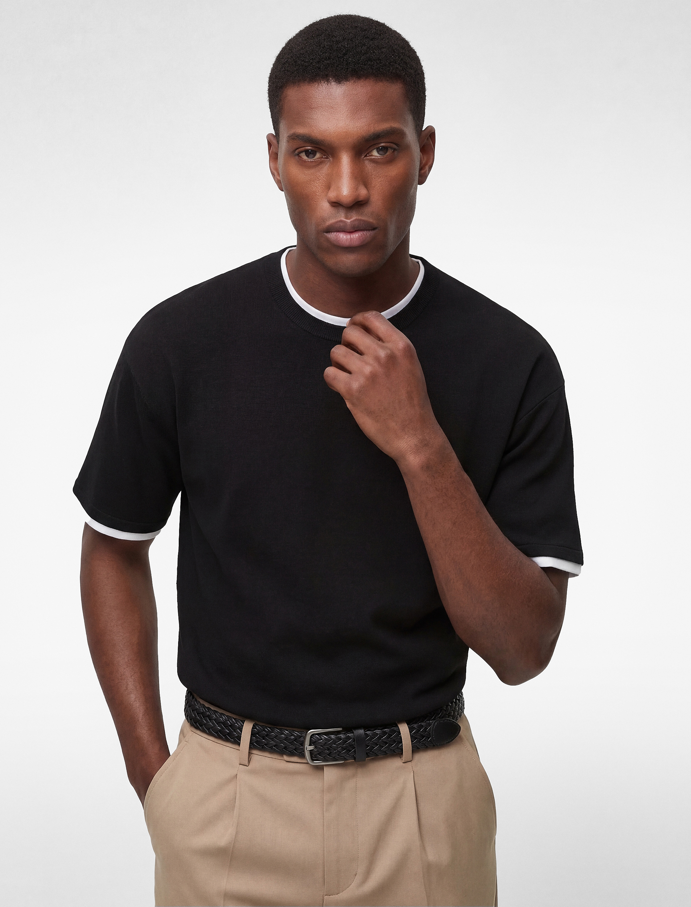   Kısa Kollu Bisiklet Yaka Pamuklu Basic Oversize Tişört