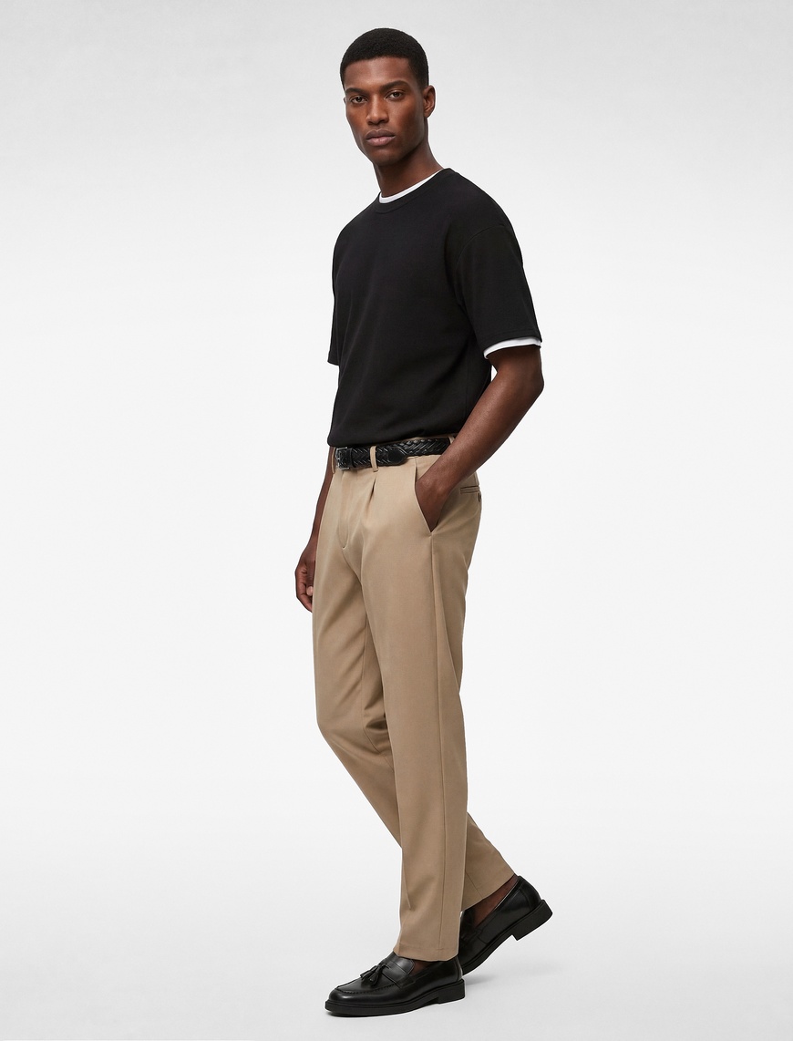 Koton Erkek Kısa Kollu Bisiklet Yaka Pamuklu Tok Kumaş Basic Oversize Tişört