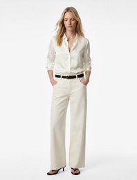 Klasik Yaka Uzun Kollu Saten Gömlek