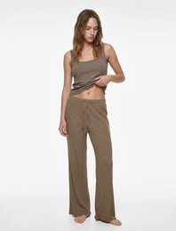 Viskon Karışımlı Beli Lastikli Pijama Altı