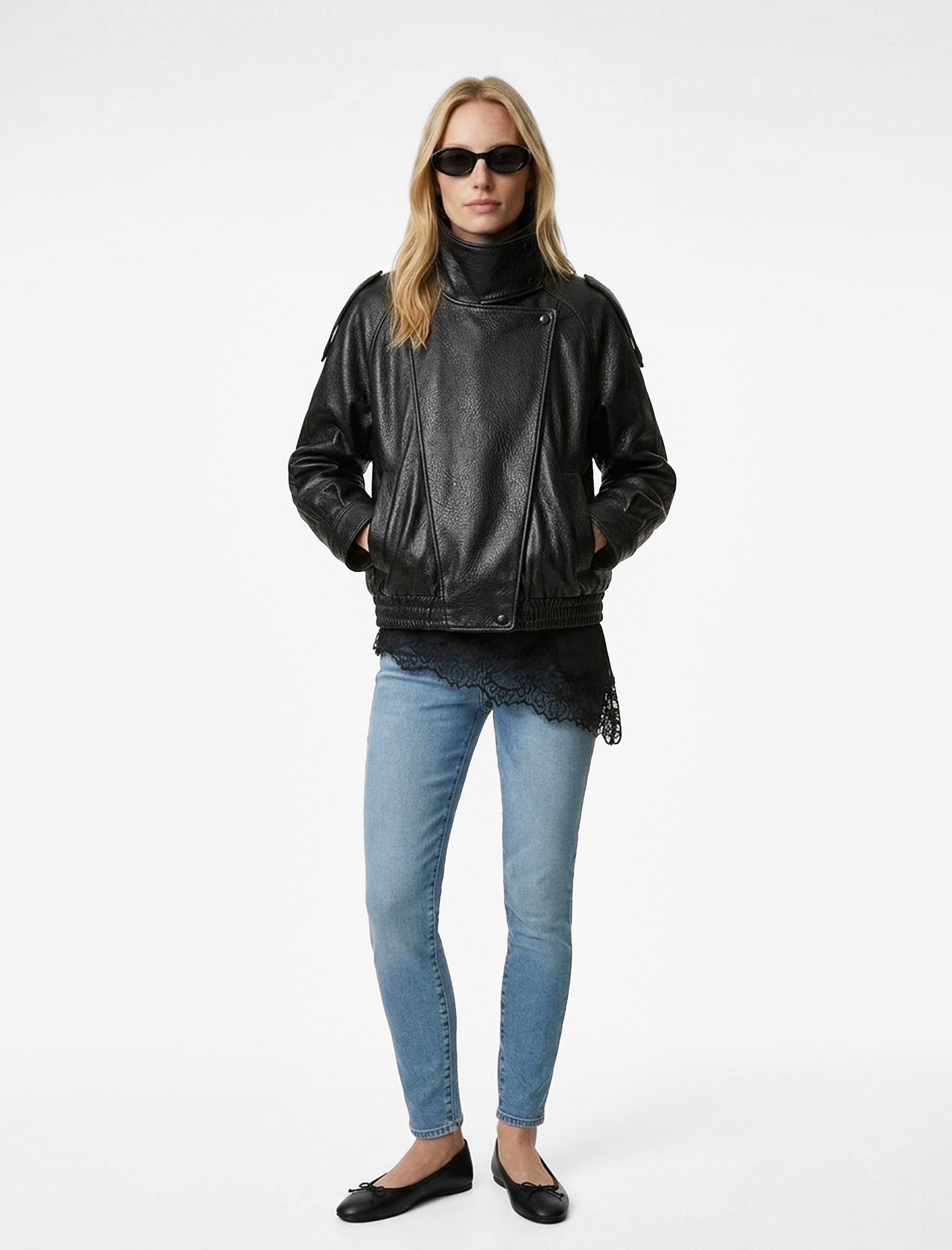   Yüksek Bel Pamuklu Düğmeli Dar Paça Skinny Denim Pantolon - Skinny Push Up Fit Jean