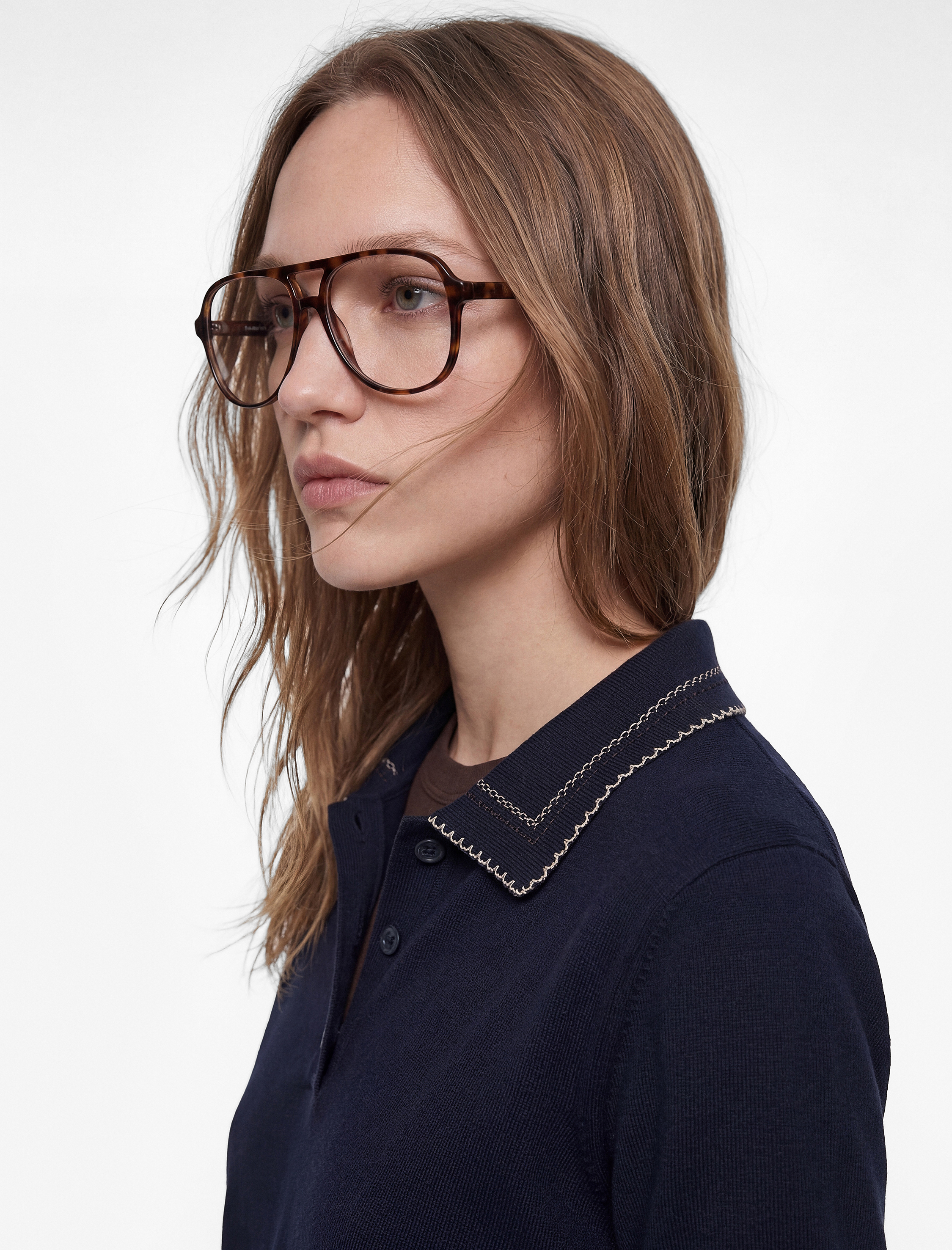   Regular Fit Kısa Kollu Bebe Yaka Triko Kazak