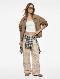 Fermuarlı Klasik Yaka Uzun Kollu Crop Ceket