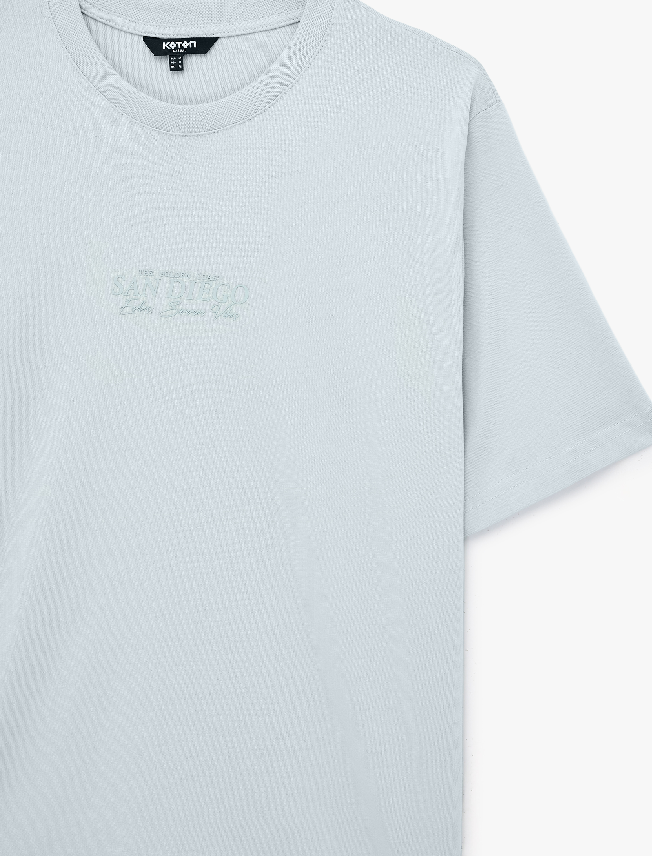   Regular Fit Kısa Kollu Pamuklu Bisiklet Yaka Baskılı Tişört