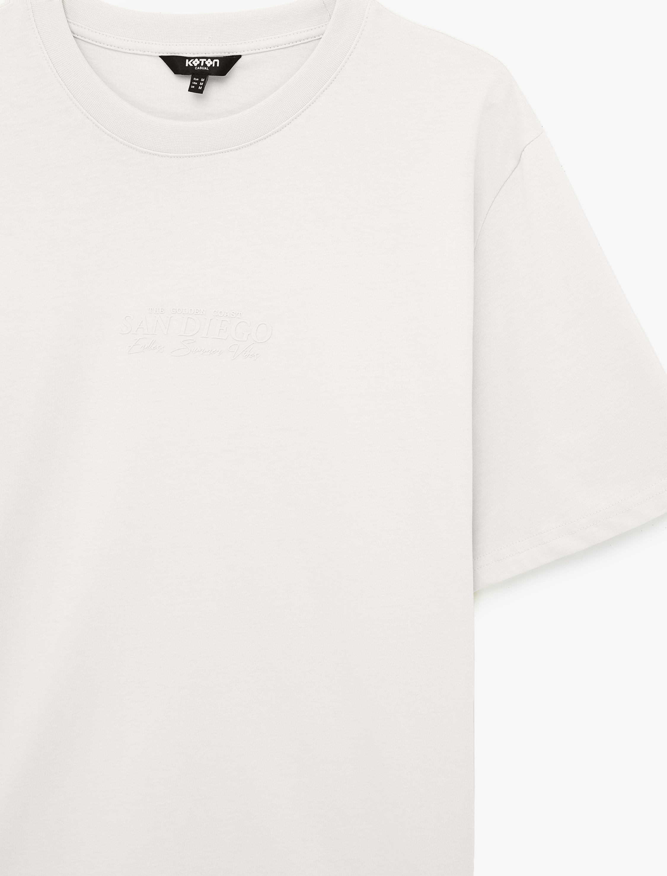   Regular Fit Kısa Kollu Pamuklu Bisiklet Yaka Baskılı Tişört