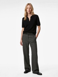 Cepli Bol Paça Kemerli Ekose Kumaş Pantolon