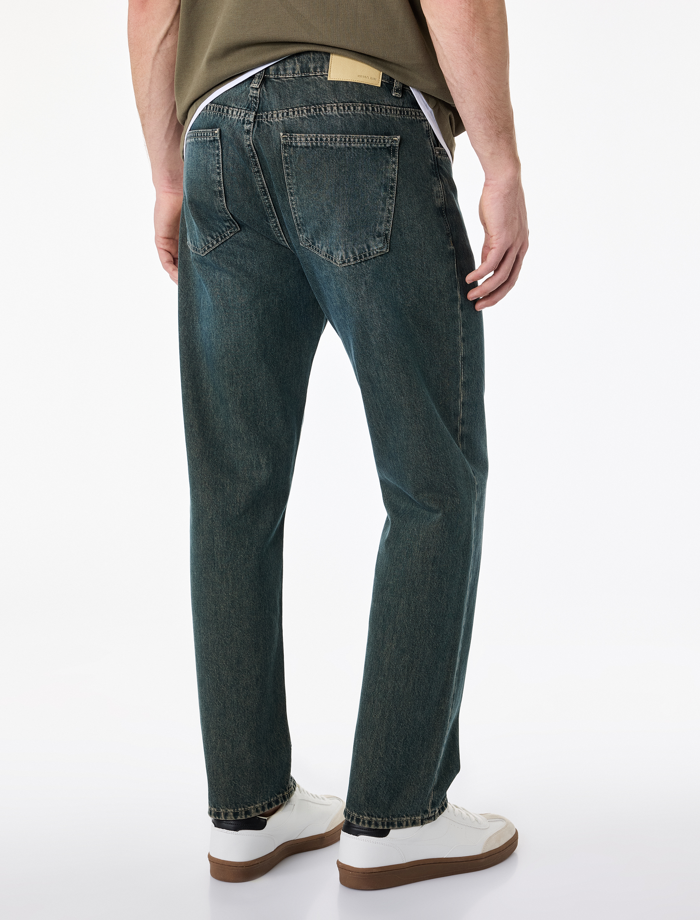   Pamuklu Düz Paça Vintage Straight Fit Jean Pantolon