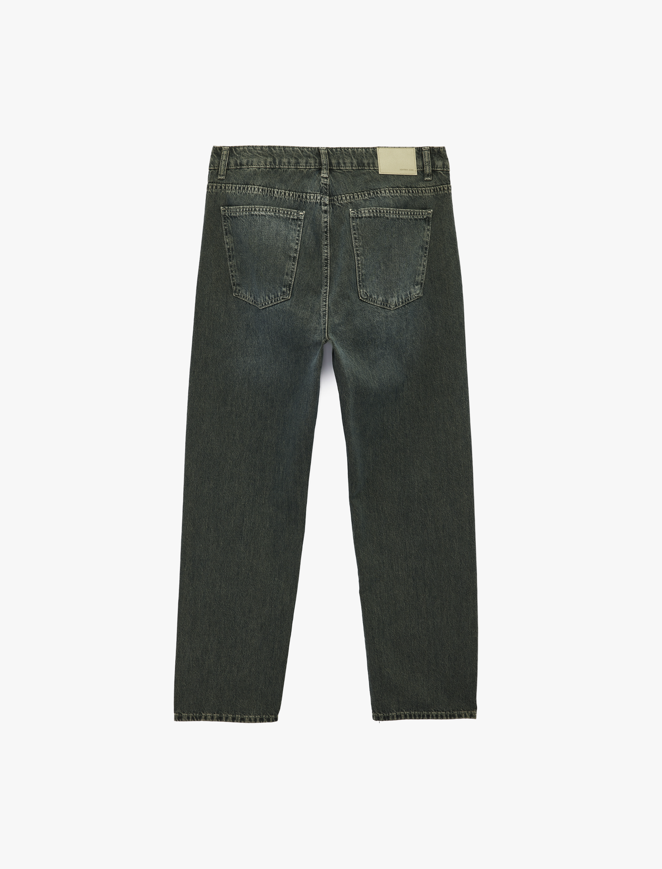   Pamuklu Düz Paça Vintage Straight Fit Jean Pantolon