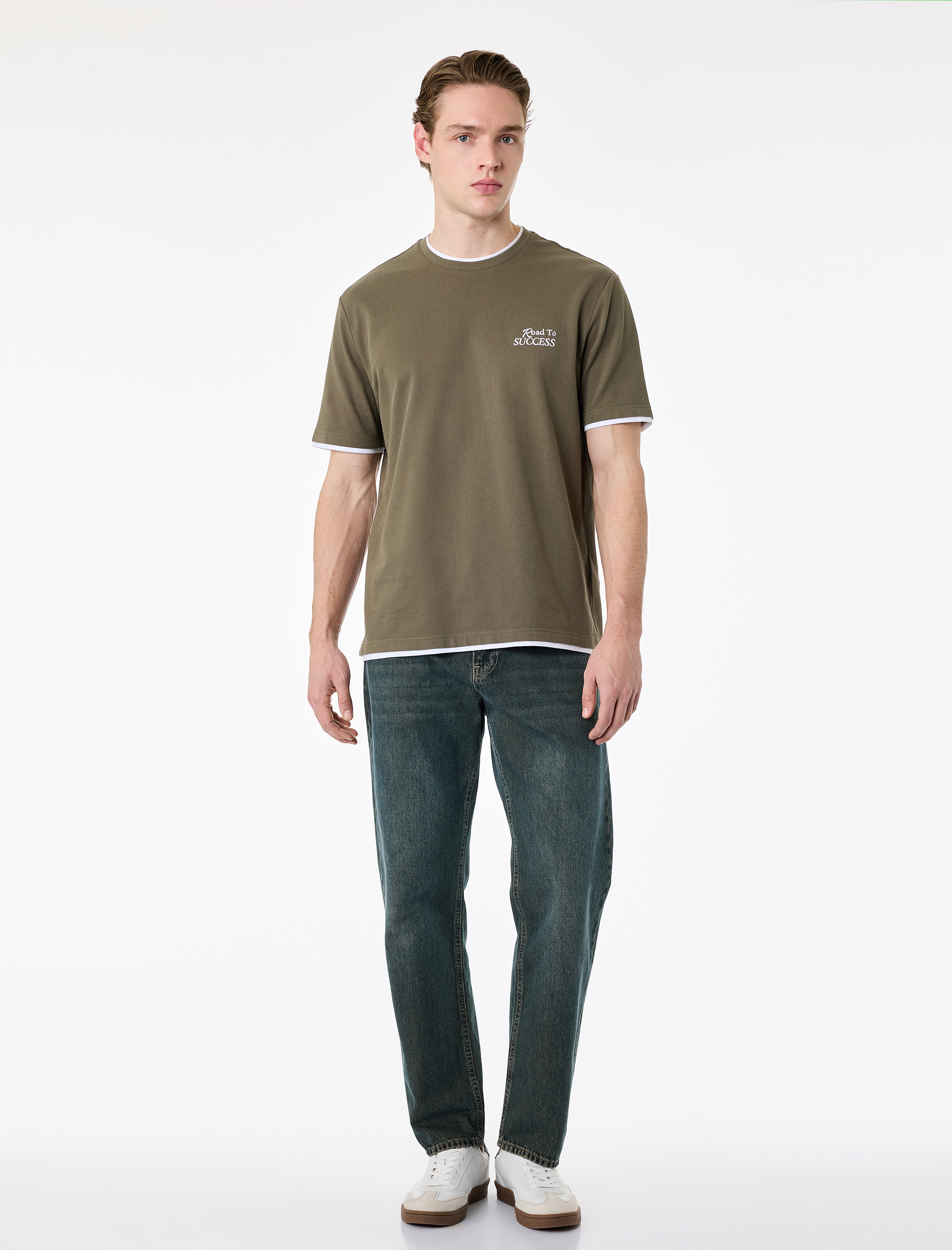   Pamuklu Düz Paça Vintage Straight Fit Jean Pantolon