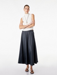 Beli Bağcıklı Kloş Uzun Saten Etek