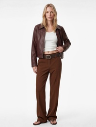 Cepli Kemer Detaylı Geniş Paça Uzun Kumaş Pantolon