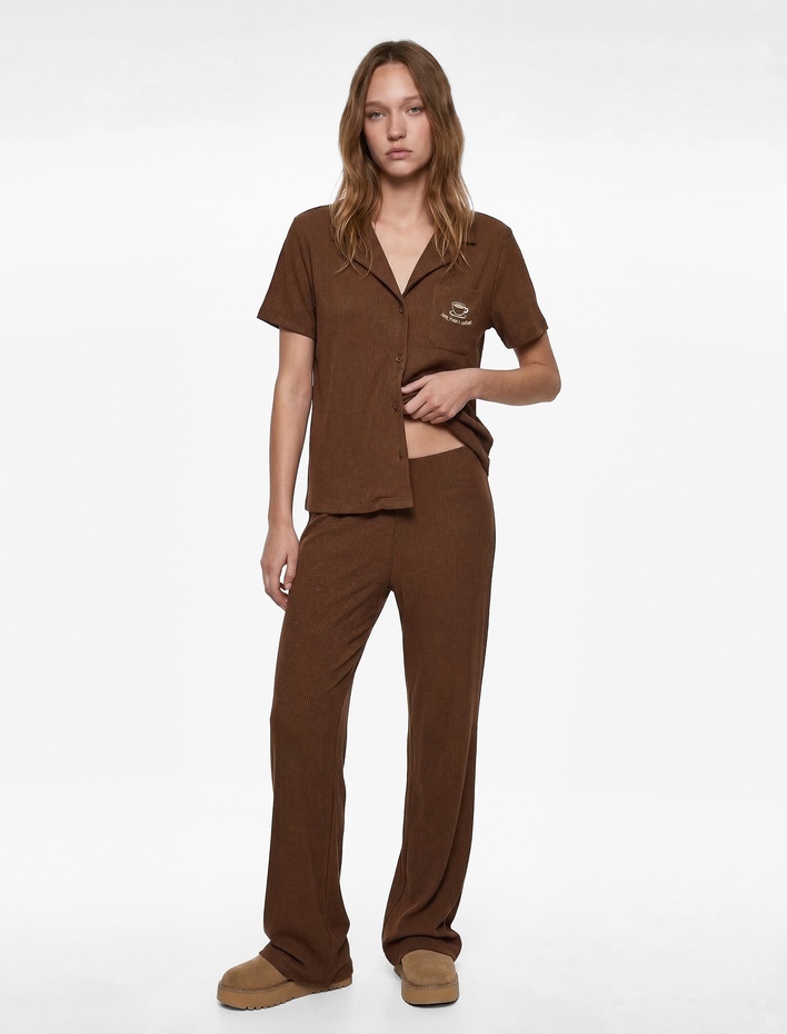  Viskon Karışımlı Rahat Kesim Pijama Takımı