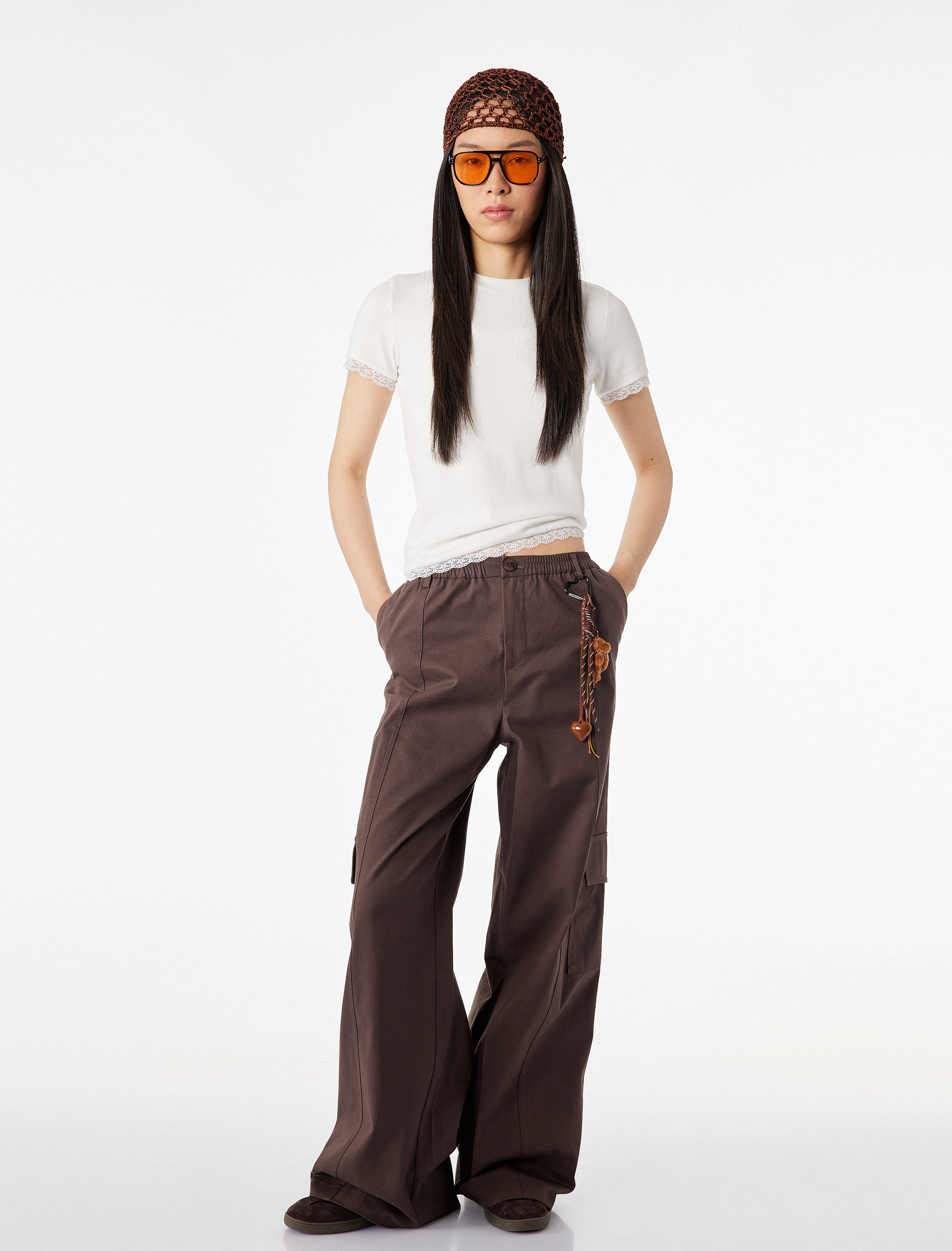   Dantel Detaylı Kısa Kollu Bisiklet Yaka Modal Karışımlı Slim Fit Tişört