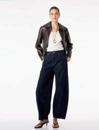 Pamuklu Normal Paça Cepli Düğmeli Balon Denim Pantolon - Balloon Fit Jean