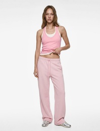 Cepli Beli Bağcıklı Oversize Eşofman Altı