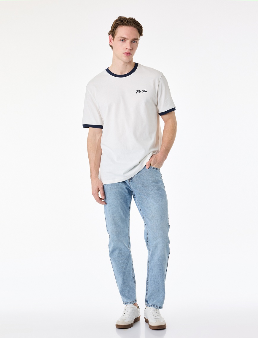 Koton Erkek Regular Fit Normal Bel Tapered Jean Pantolon