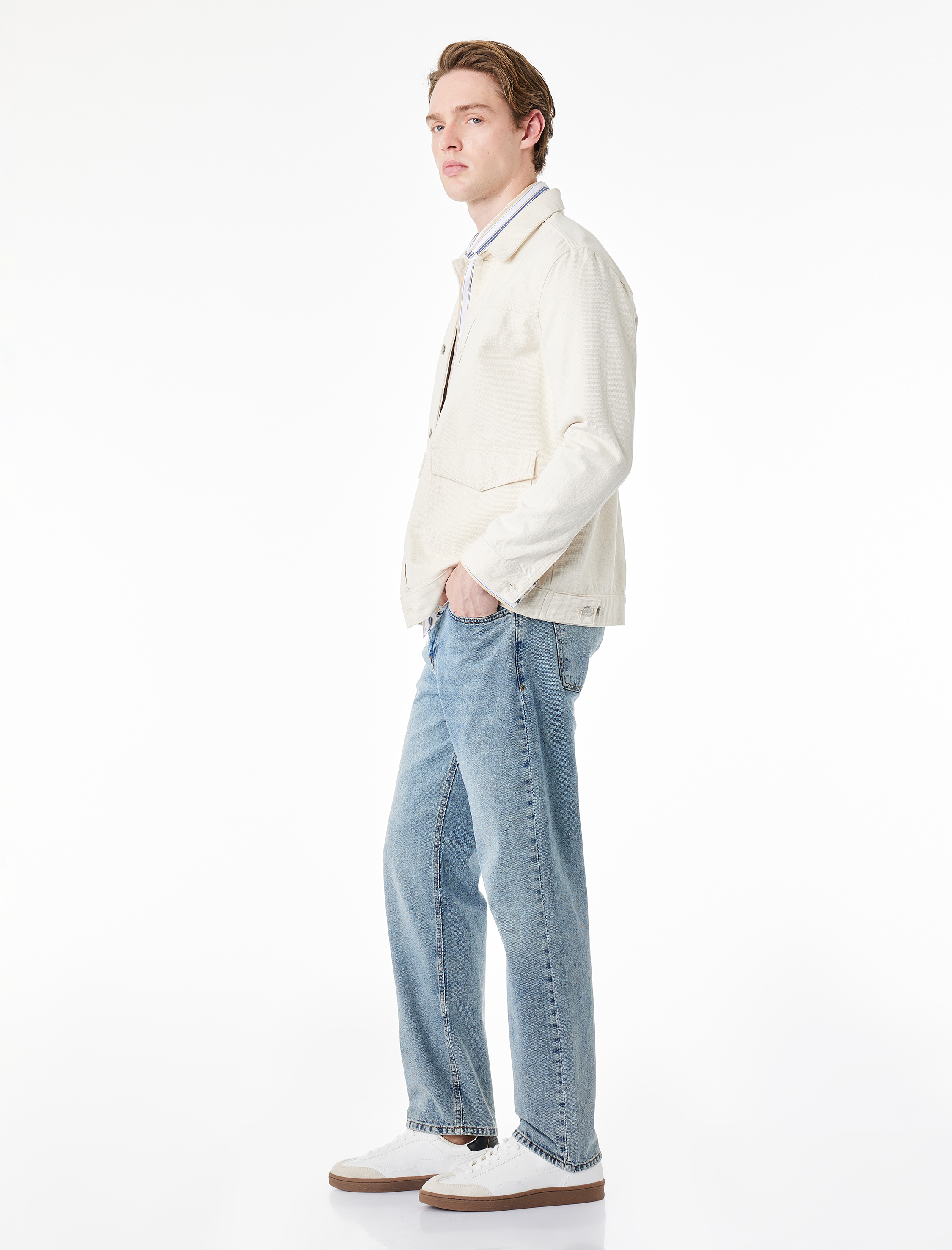   Pamuklu Normal Bel Vintage Straight Jean Pantolon