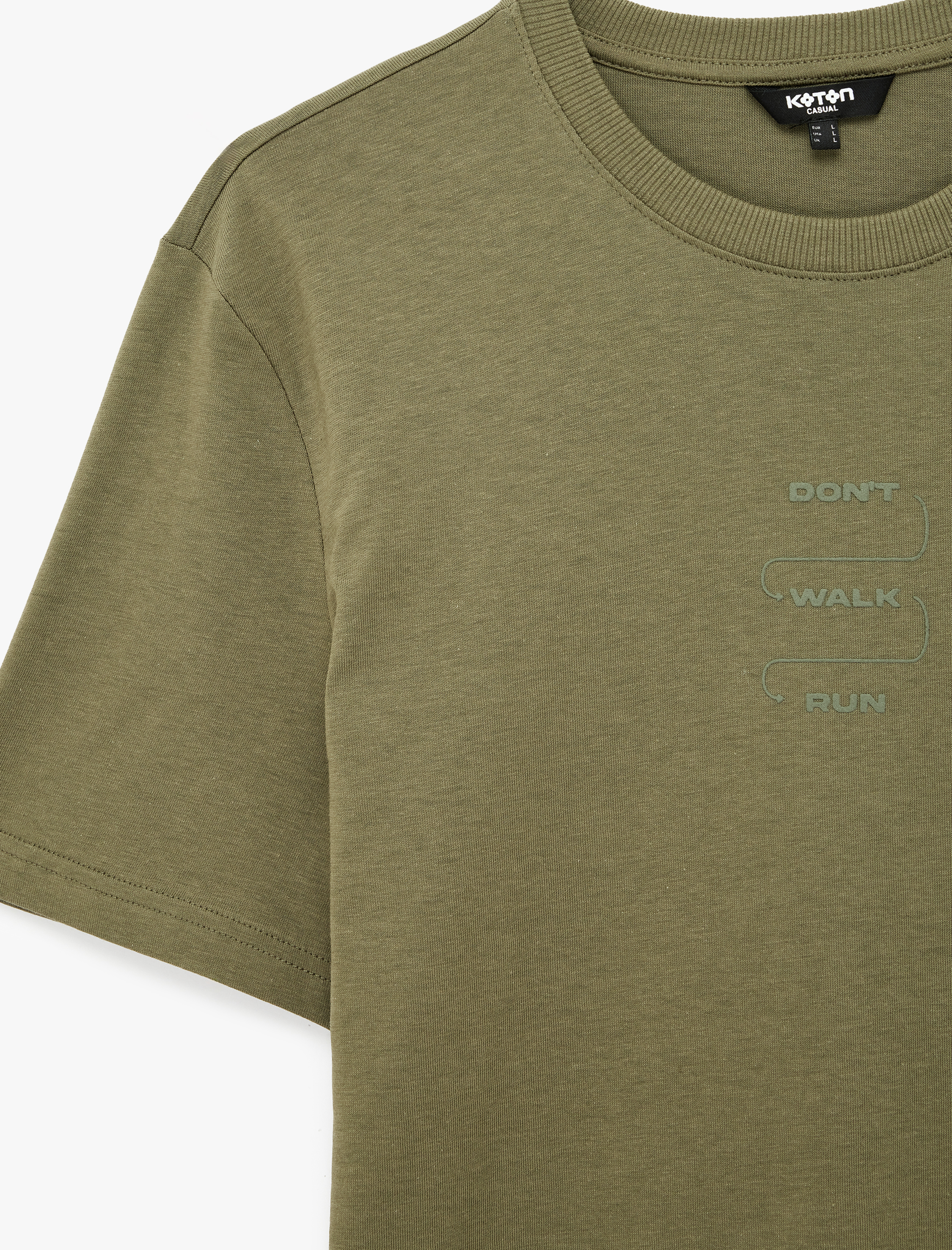   Regular Fit Kısa Kollu Pamuklu Bisiklet Yaka Baskılı Tişört