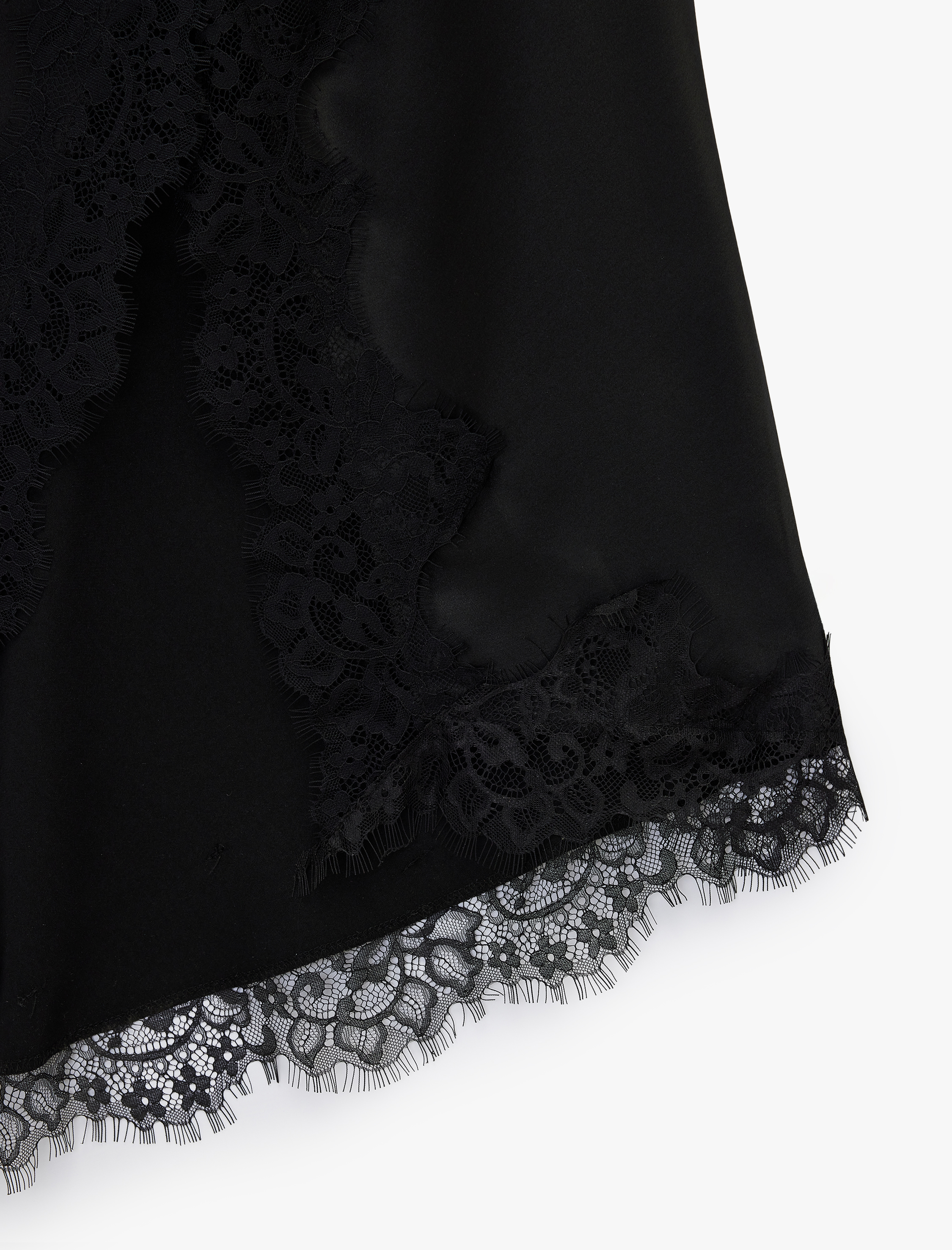 Asimetrik Kesim İp Askılı Dantel Detaylı Degaje Yaka Uzun Saten Elbise - Görsel 6