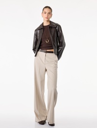 Cepli Kemer Detaylı Uzun Düz Paça Kumaş Pantolon