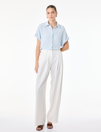 Aerobin Kumaş Kısa Kollu Oversize Gömlek