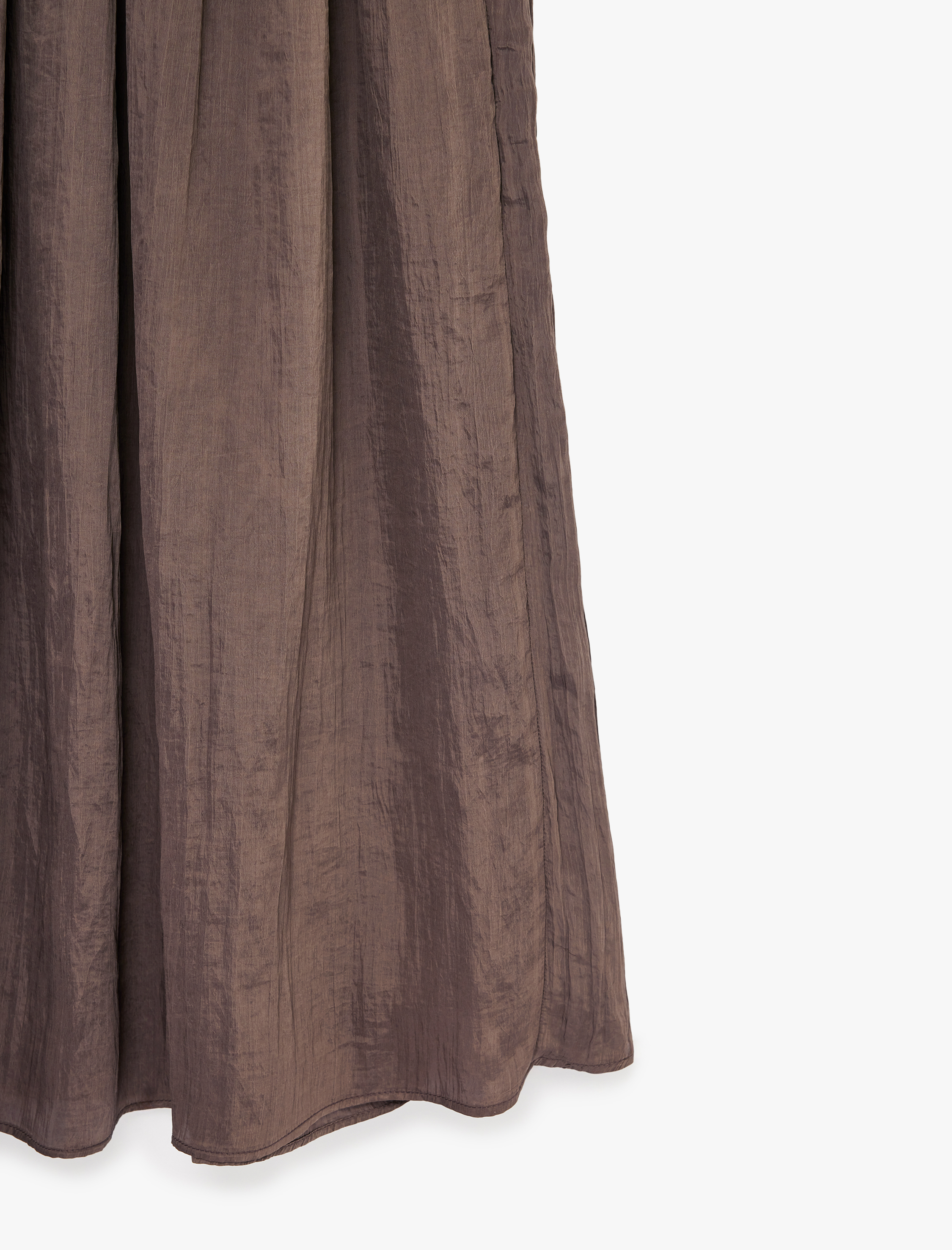   Beli Bağlamalı Çan Kesim Midi Saten Kraş Etek