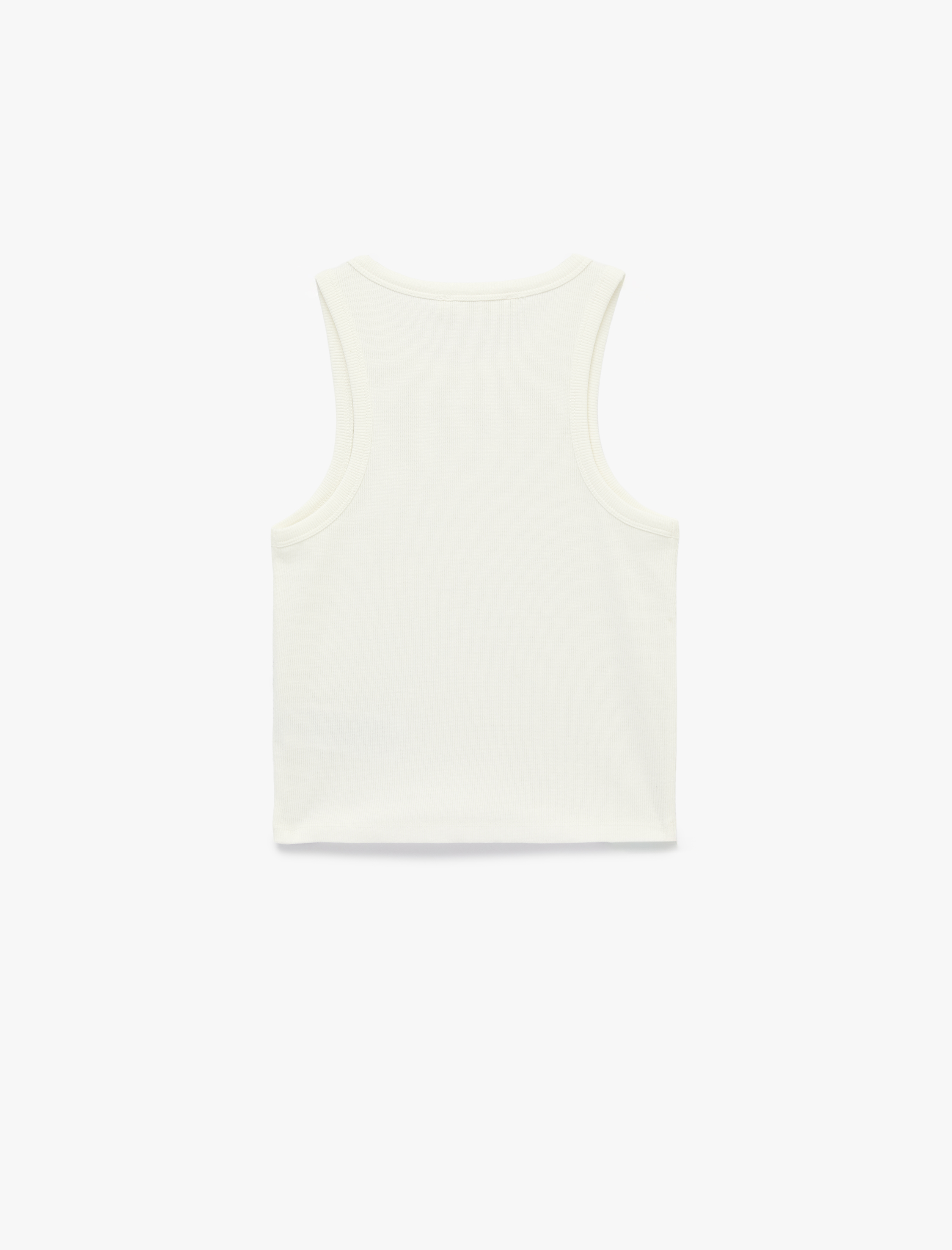   Pamuklu Taş Detaylı Kolsuz Bisiklet Yaka Bluz