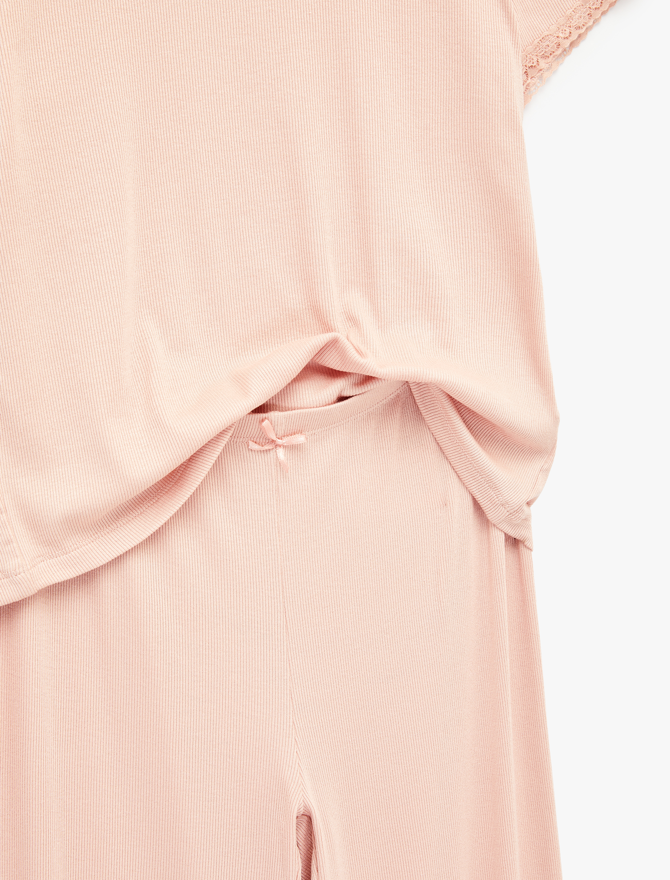   Bisiklet Yaka Kısa Kollu Pijama Takımı