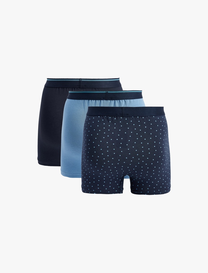  Pamuklu Puantiyeli 3'lü Boxer Seti