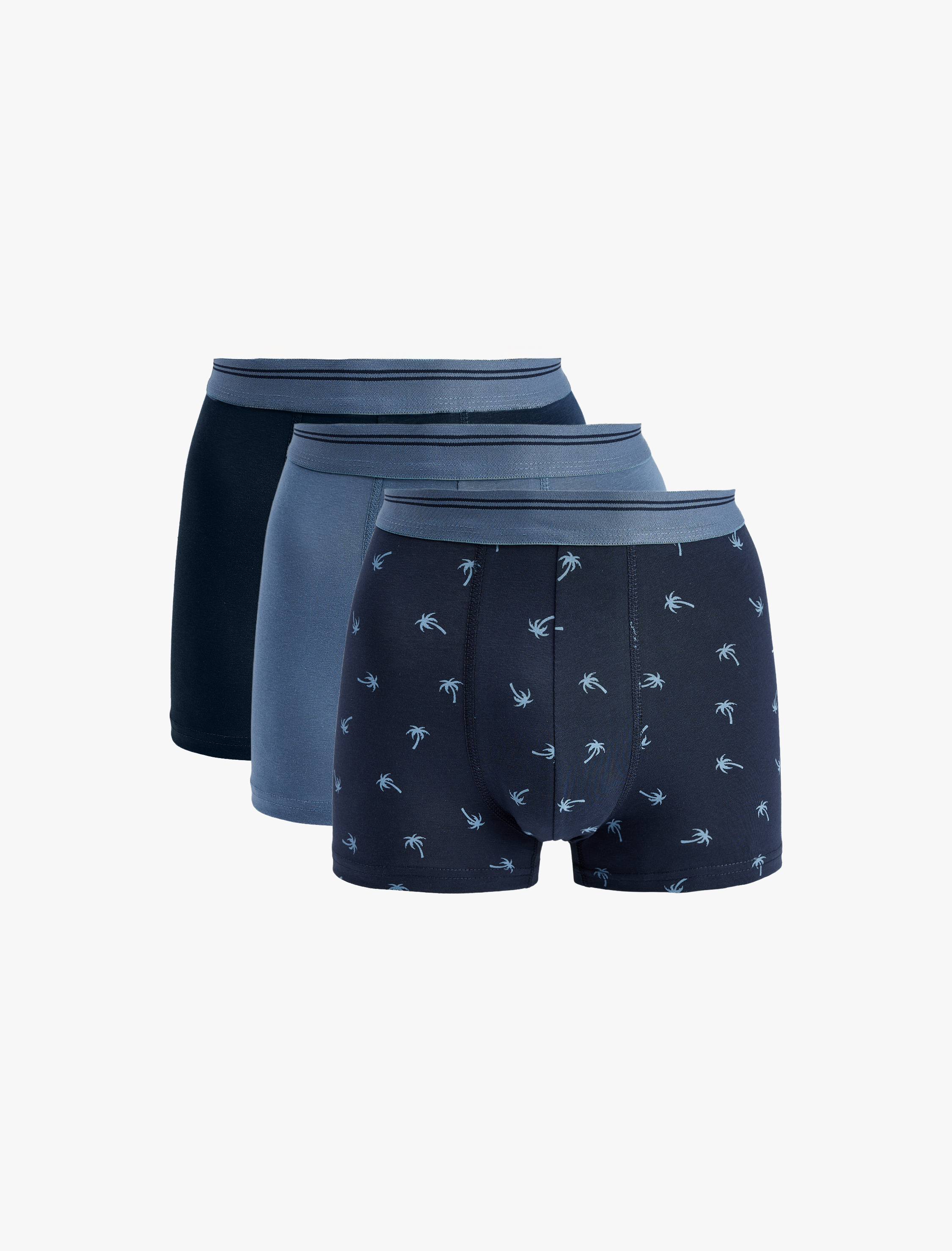   Pamuklu Palmiye Desenli 3'lü Boxer Seti