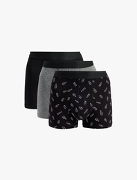 Pamuklu Desenli 3'lü Boxer Seti