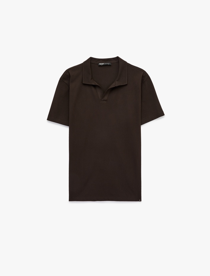  Regular Fit Pamuklu Pike Kumaş Kısa Kollu Polo Yaka Tişört
