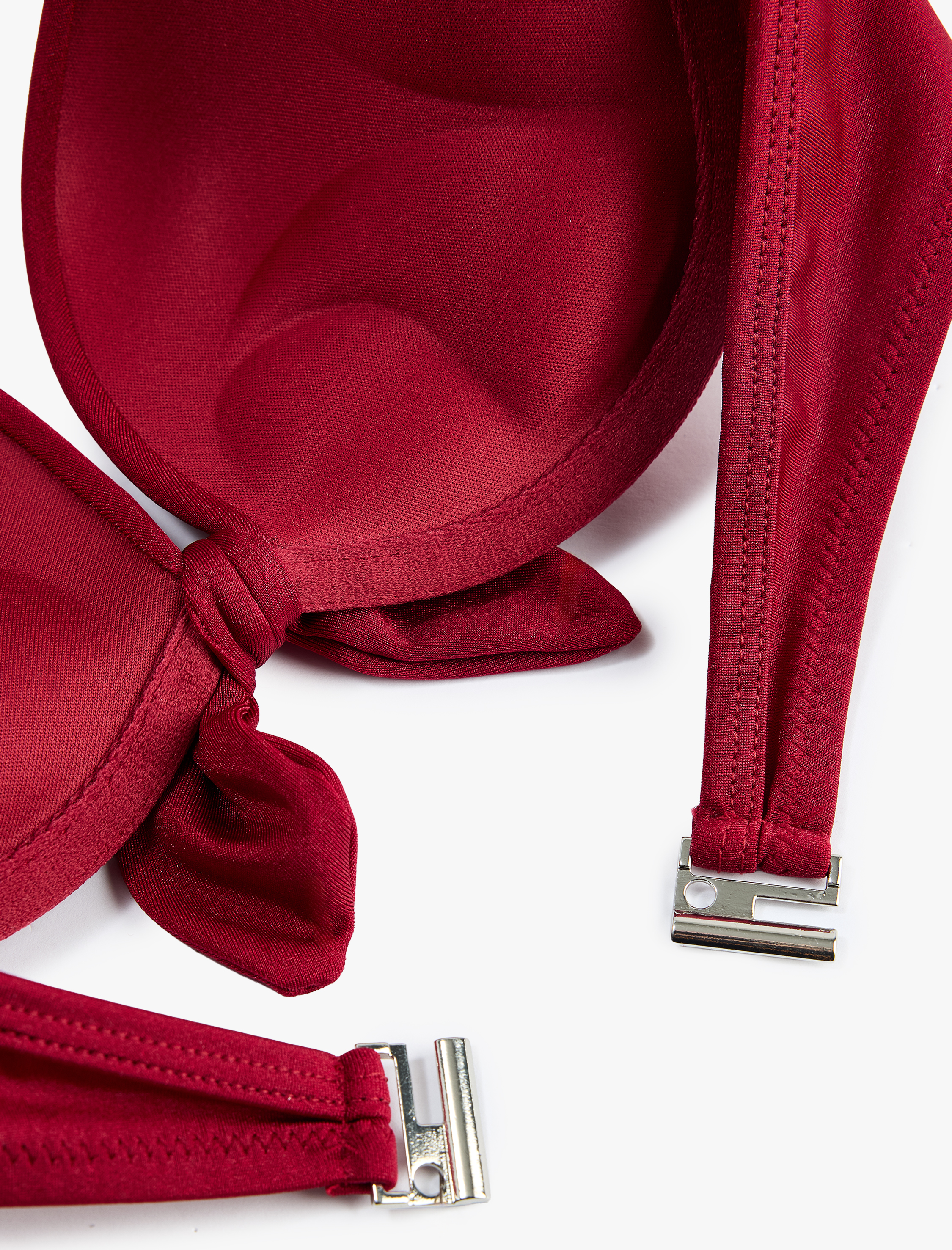   Kalp Yaka Fiyonklu Push-Up Bikini Üstü