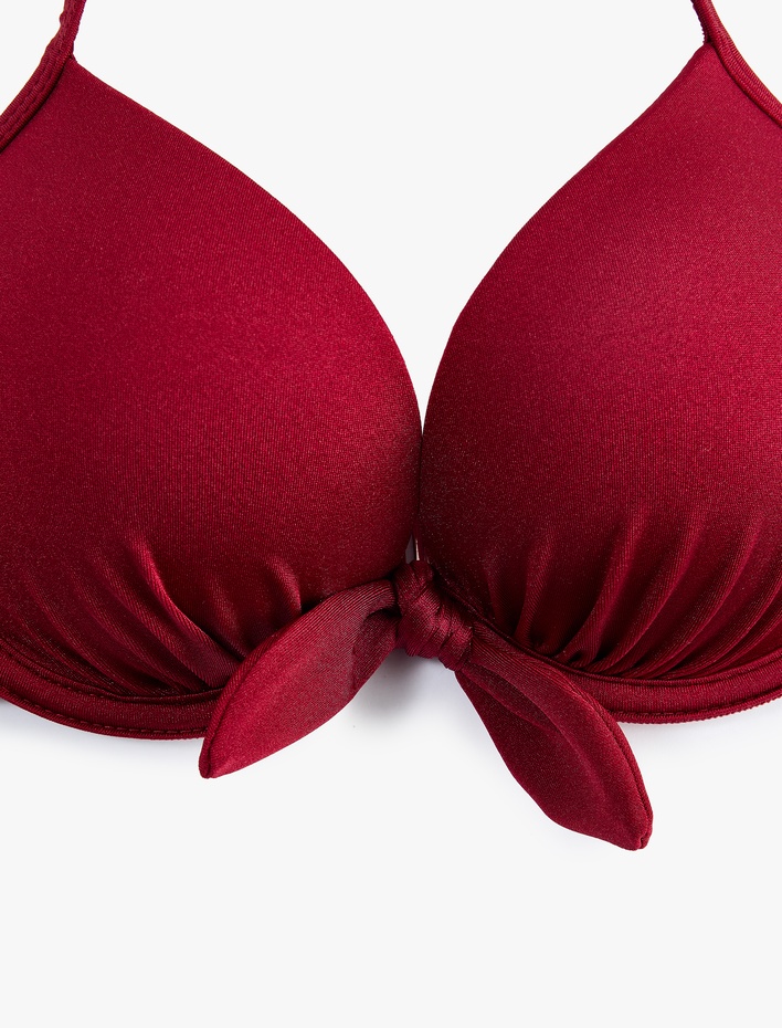  Kalp Yaka Fiyonklu Push-Up Bikini Üstü