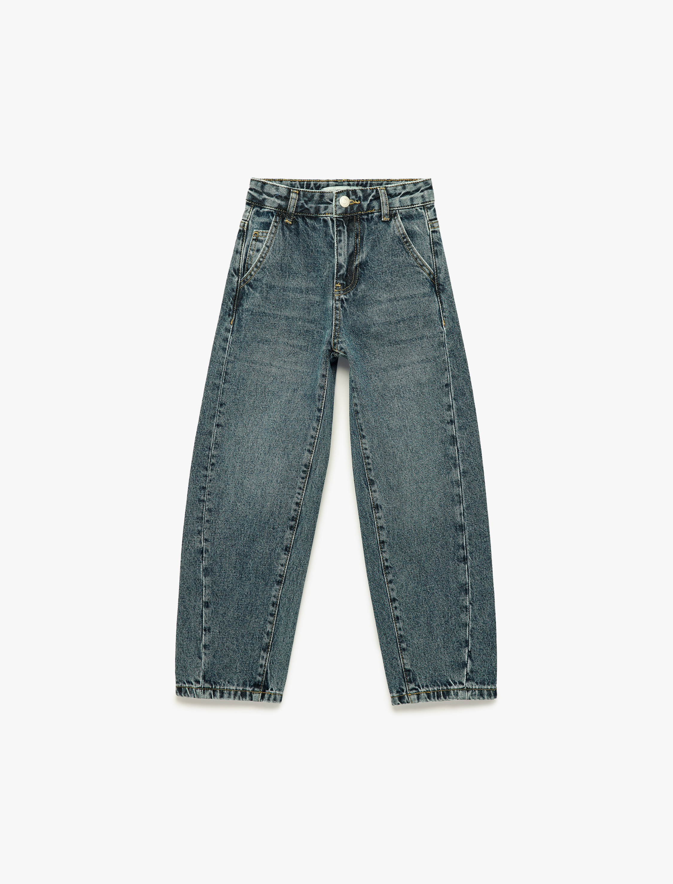  Erkek Çocuk Pamuklu Oversize Cepli Denim Balon Pantolon