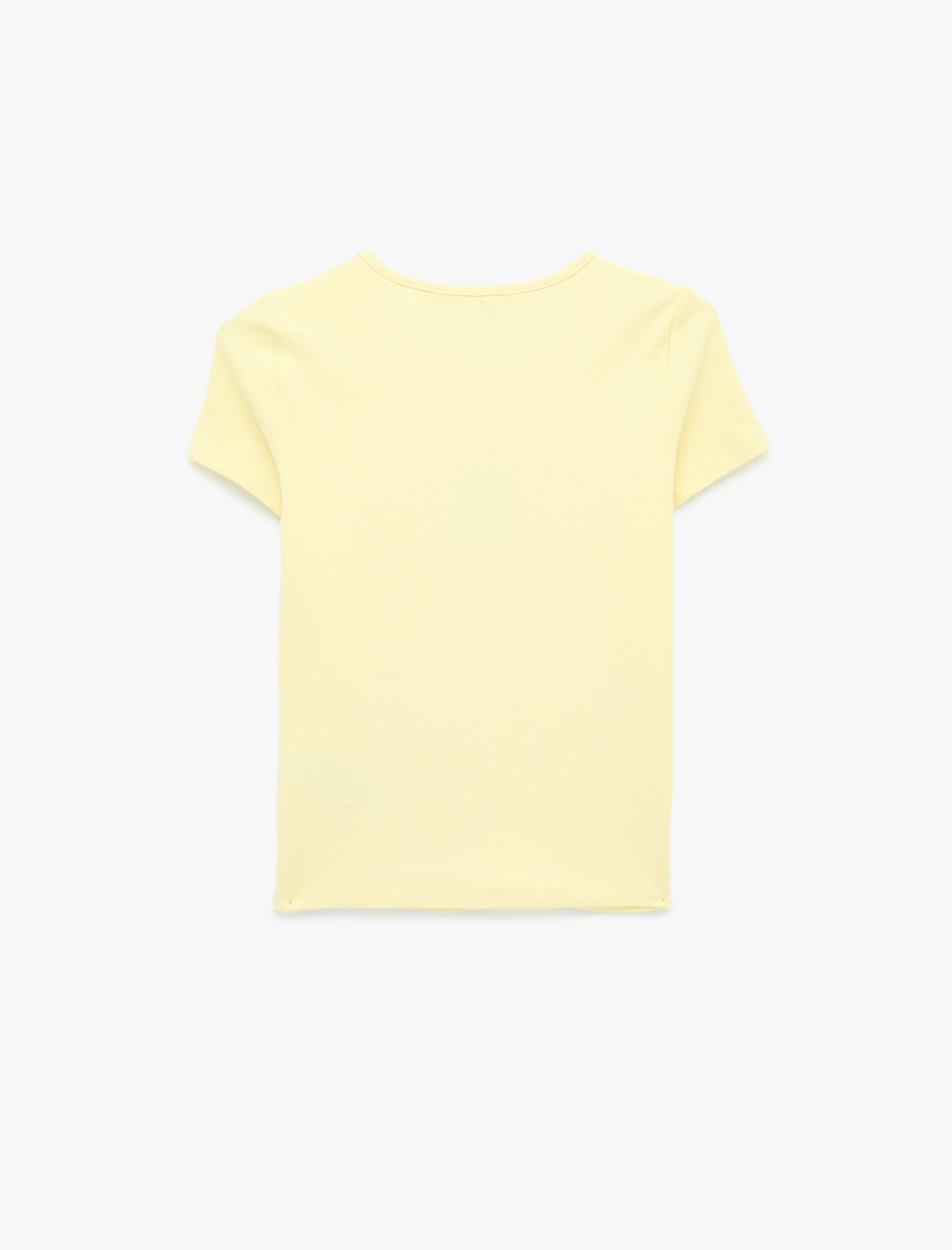   Slim Fit Kısa Kollu Bisiklet Yaka Nakışlı Pamuklu Tişört