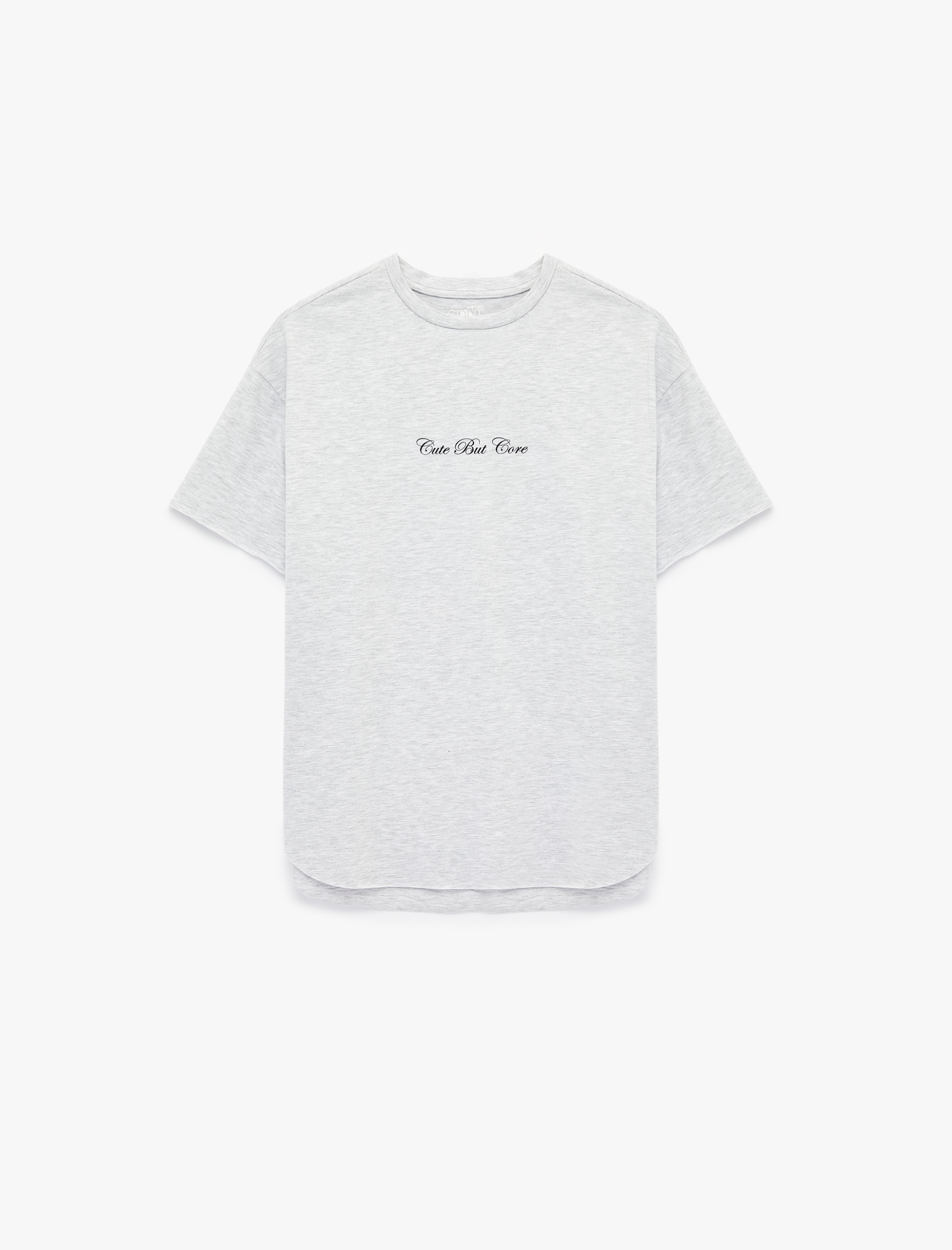   Rahat Kalıp Yarım Kollu Bisiklet Yaka Baskılı Spor Tişört