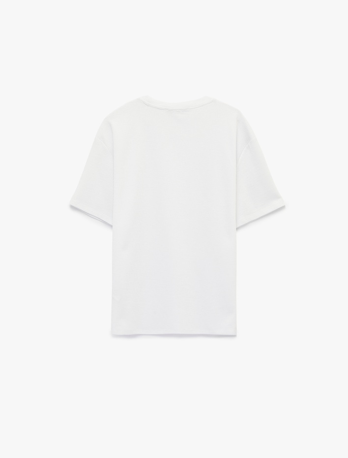  Bisiklet Yaka Kısa Kollu Pamuklu Rahat Kalıp Basic Tişört