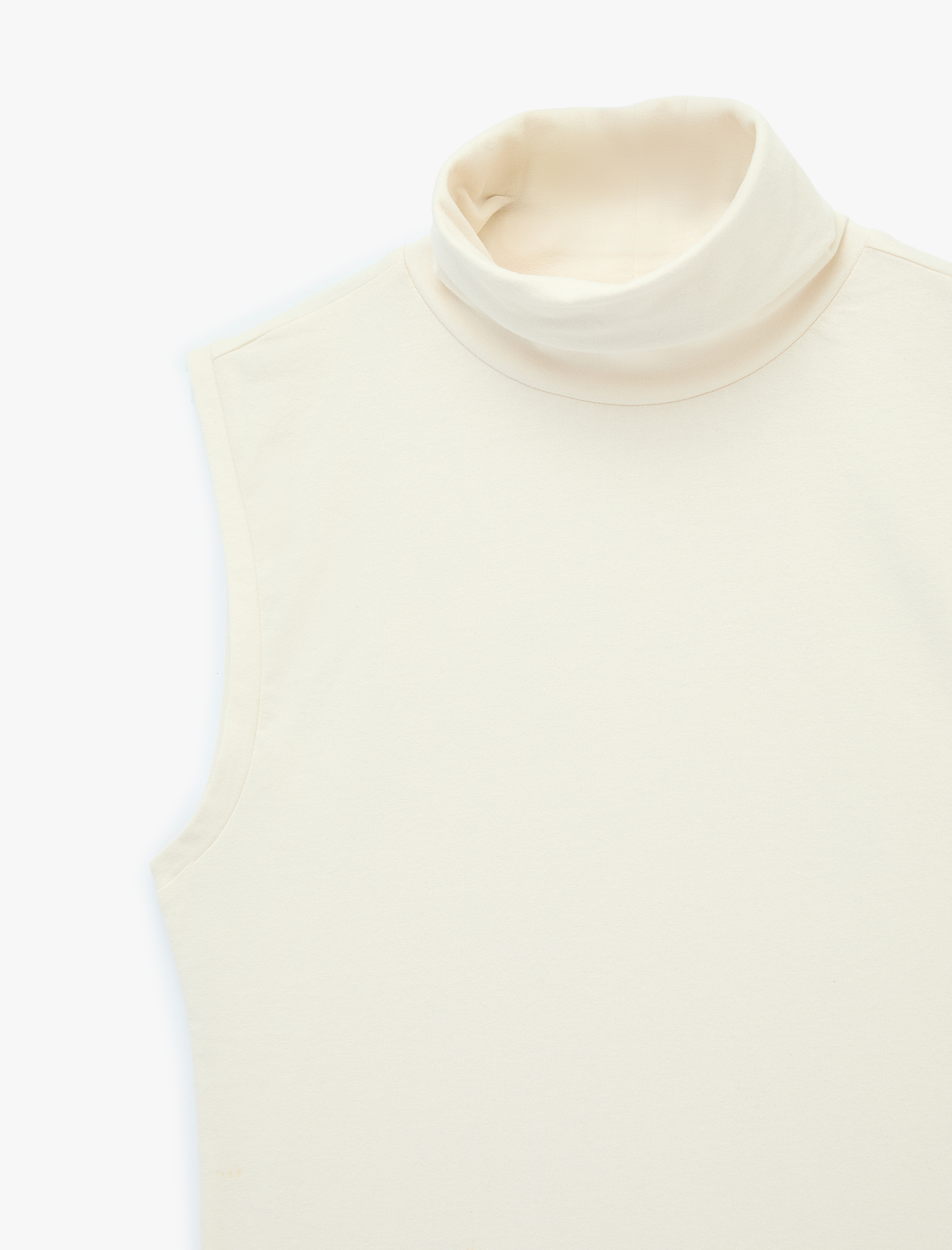   Pamuklu Slim Fit Dik Yaka Kolsuz Bluz