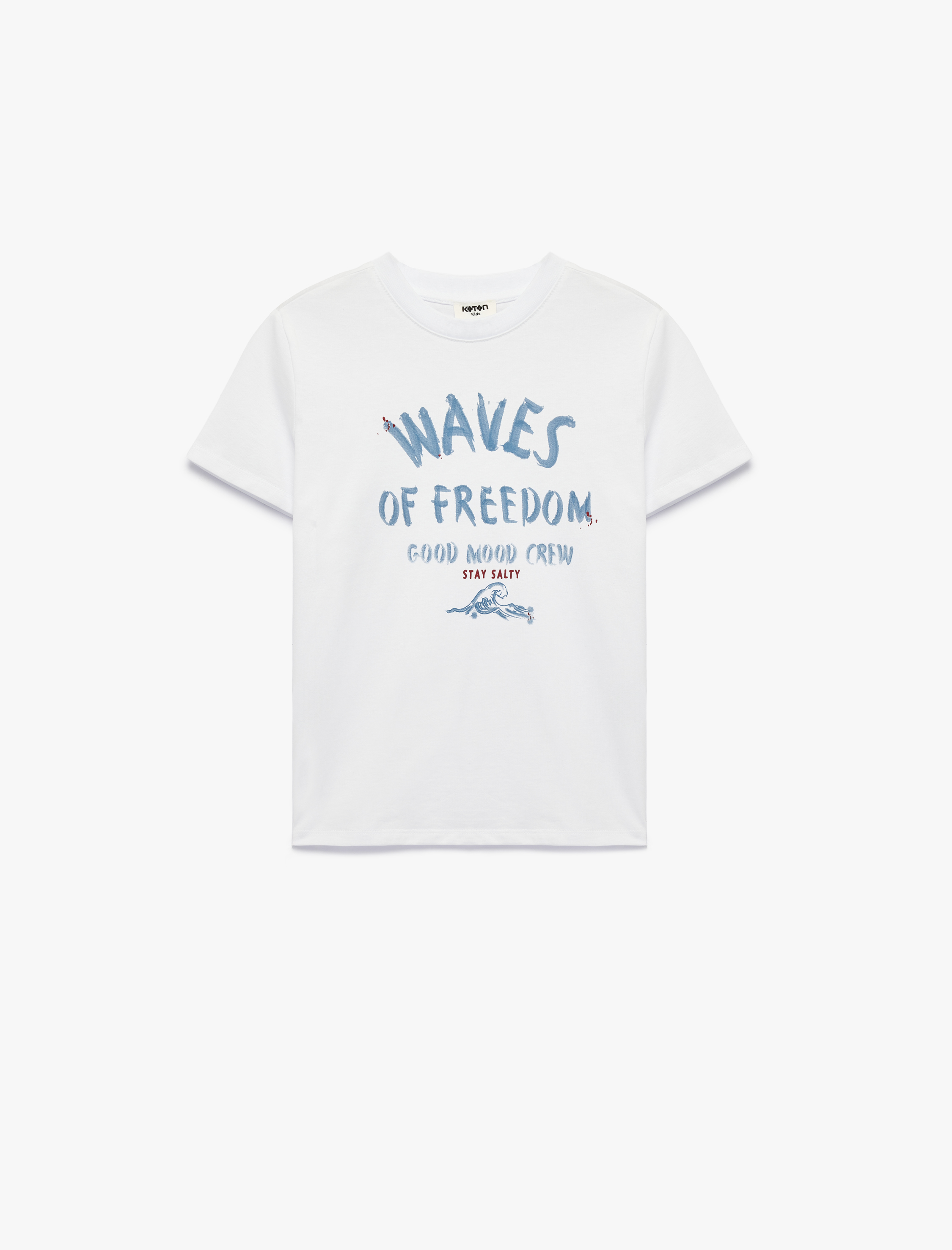  Erkek Çocuk Pamuklu Kısa Kollu Bisiklet Yaka Baskılı Tişört