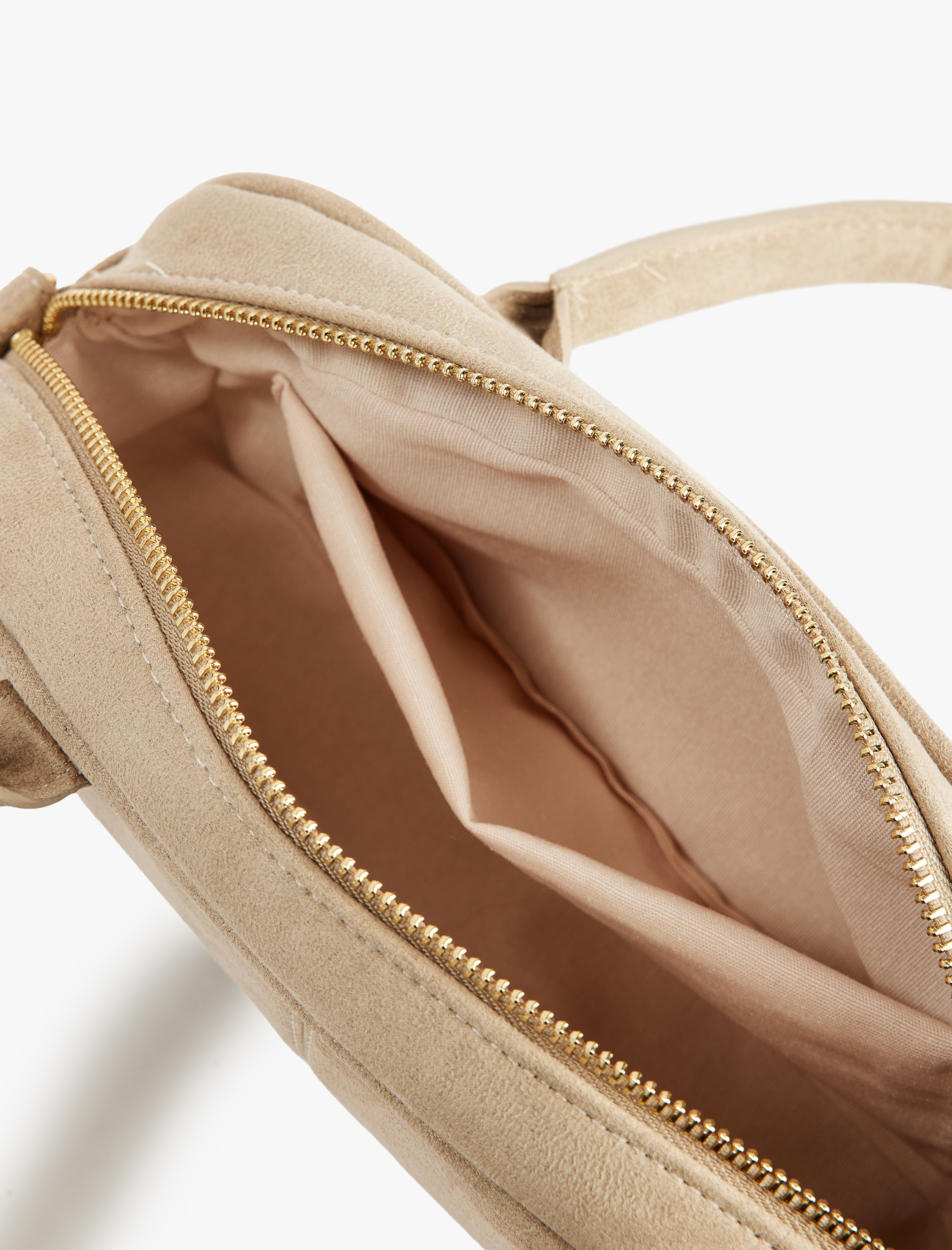  Kadın Askılı Saplı Fermuarlı Suni Süet Çanta