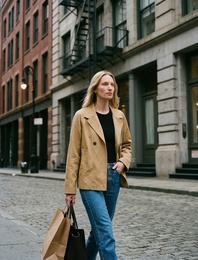 Uzun Kollu Düğmeli Gabardin Dik Yaka Oversize Kısa Trençkot