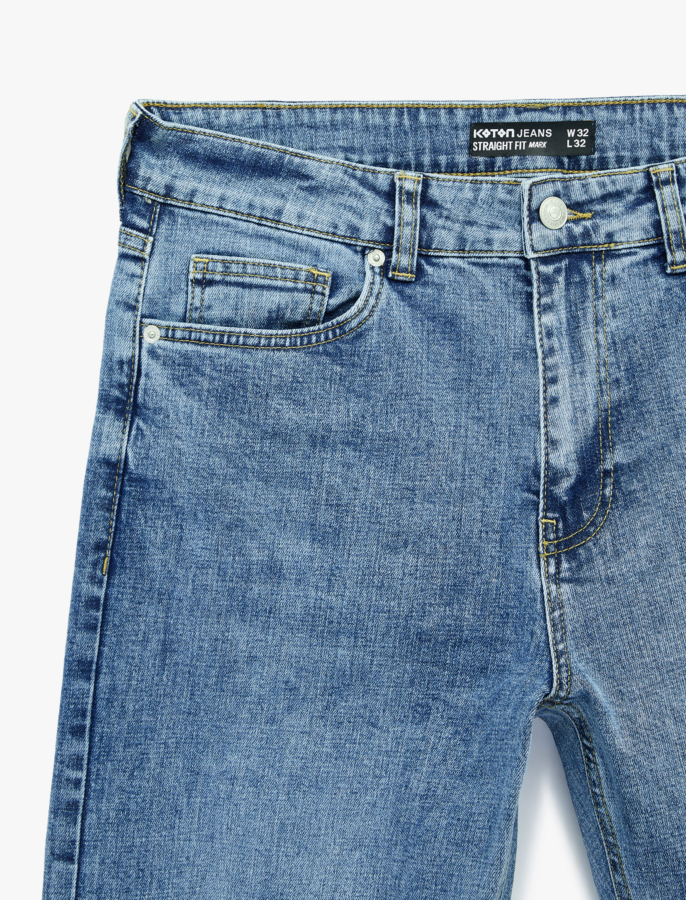   Pamuklu Normal Bel Straight Fit Jean Pantolon - Mark Jean